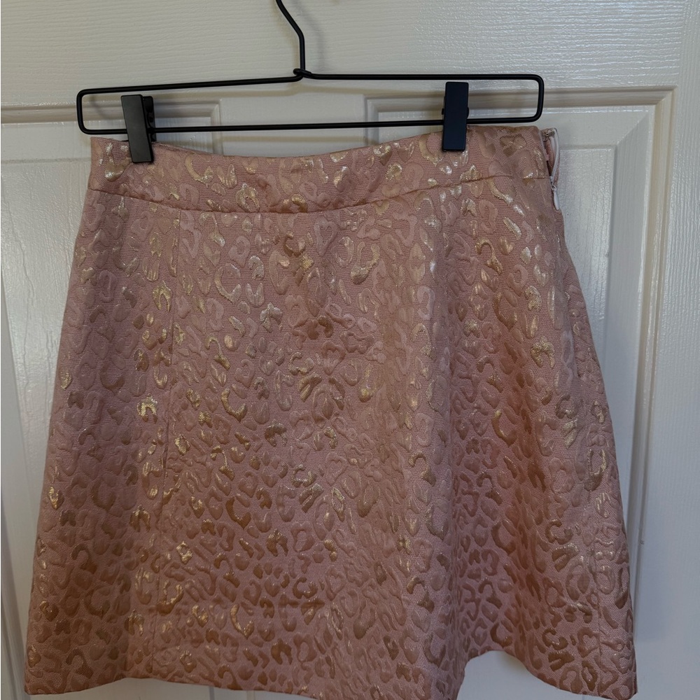 JNSQ Elegant Mini Skirt in Blush and Gold Size 6